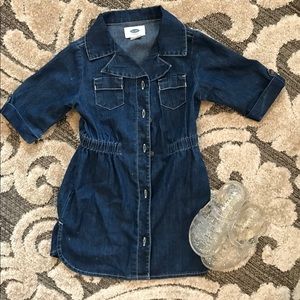 Jean dress and jelly shoe set